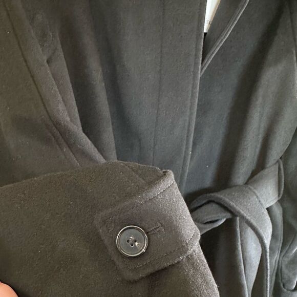 Quince Italian Wool Belted Coat in Black Size Large NWTs - Picture 7 of 9